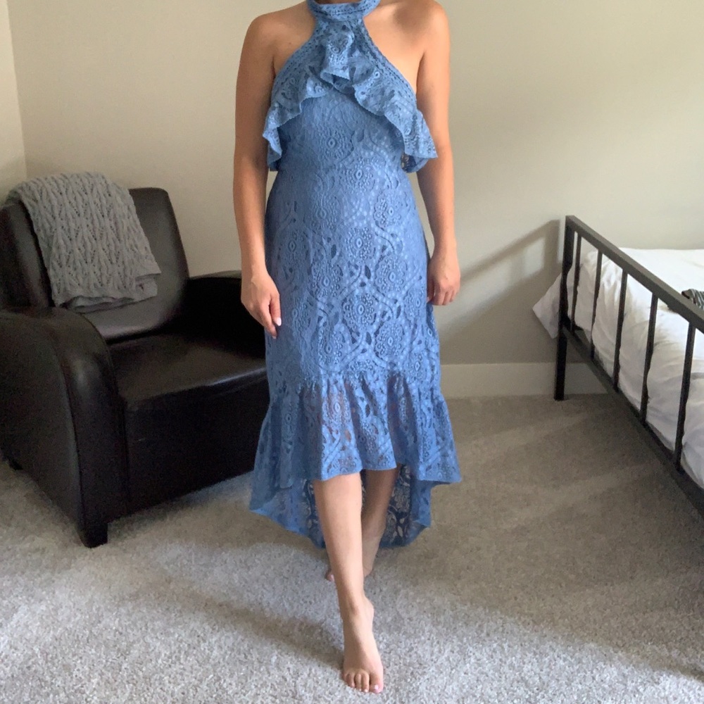 Midi lace detail dress
